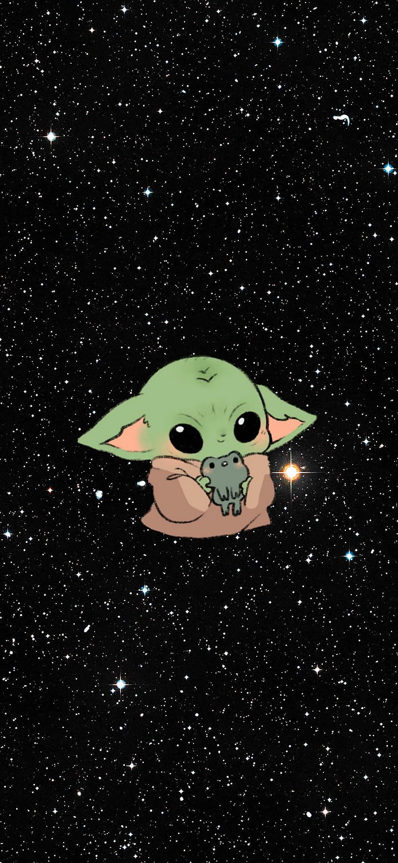 Vũ trụ xa xôi với những ngôi sao lấp lánh, bỗng trở nên đáng yêu hơn bao giờ hết với hình ảnh Baby Yoda trên nền đen sao. Hãy ngắm nhìn và cảm nhận sức hút mạnh mẽ của Yoda trong không gian vô tận này nhé!