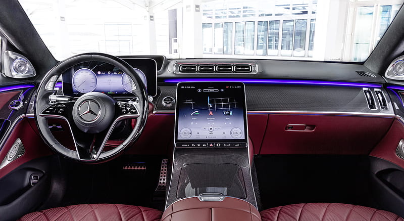 2021 Mercedes-Benz S-Class (Color: Leather Nappa Black/Carmin Red) - Interior, Cockpit, HD wallpaper
