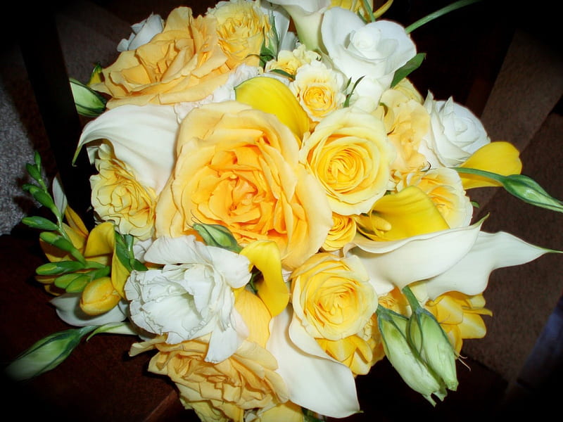 Ramo, ramo de novia, flores amarillas y blancas, amarillo y blanco, flores,  naturaleza, Fondo de pantalla HD | Peakpx