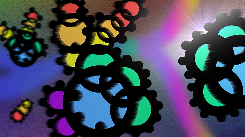 Atomic circles, colorful, circles, abstract, cg, HD wallpaper