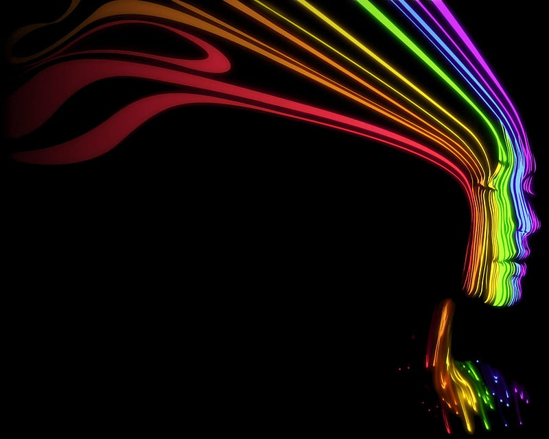 Rainbow face, face, rainbow, all new, cg, HD wallpaper