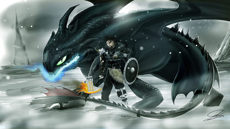 Pin by 3ettina on The Hidden World fanart  Night fury dragon, How train  your dragon, Anime lion