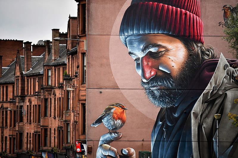 Glasgow murals, near Glasgow Cathedral, revitalizing tired corners of Glasgow, A Mural Trail has been devised, have been appearing since 2008, Mural, HD wallpaper