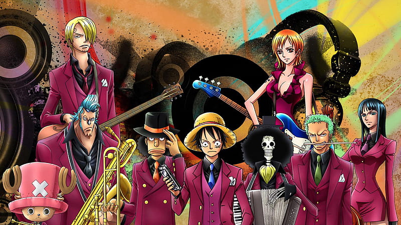 One Piece Rock Band With Musical Instruments Anime, HD wallpaper