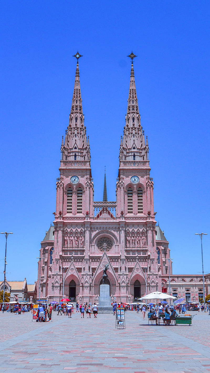 Iglesia De Lujan, argentina, cathedral, familia, HD phone wallpaper