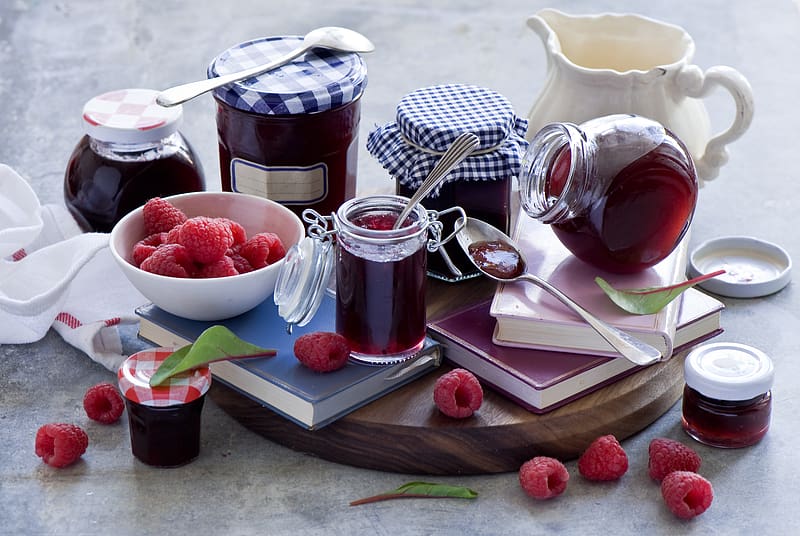 Food, Raspberry, Still Life, Jar, Jam, HD wallpaper