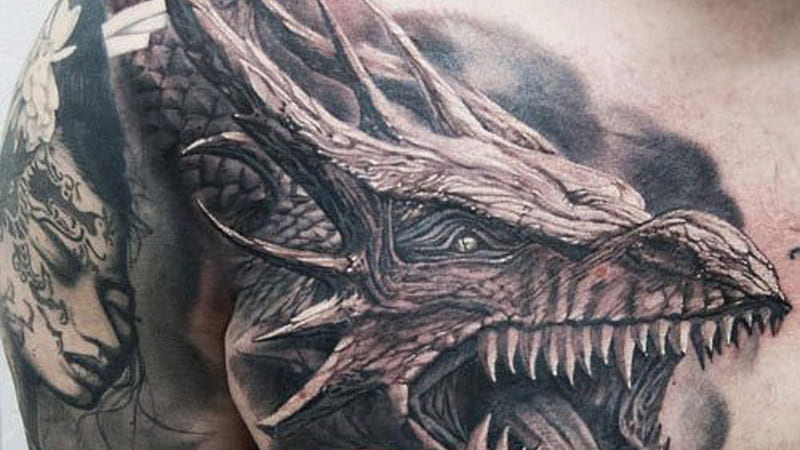 Dragon Tattoo Design For Men On Chest Tattoos For Men, HD wallpaper