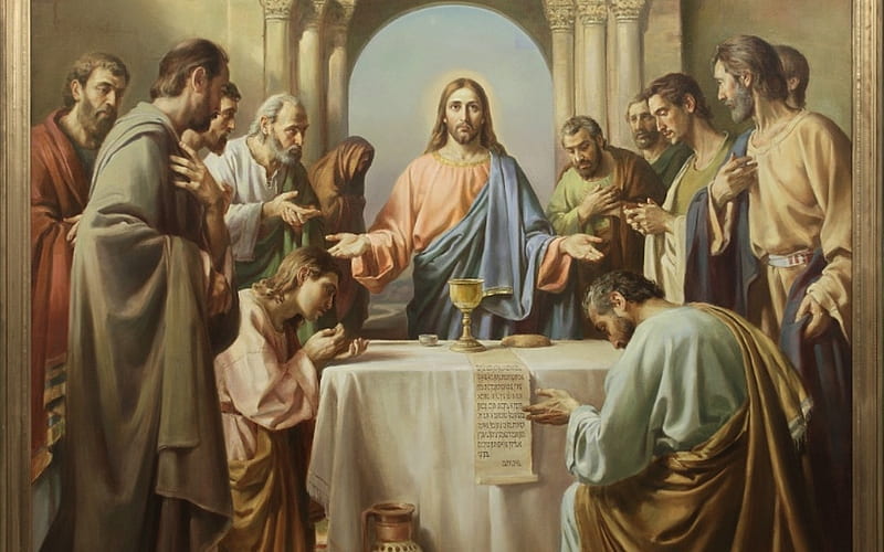 Last Supper, painting, apostles, Jesus, HD wallpaper