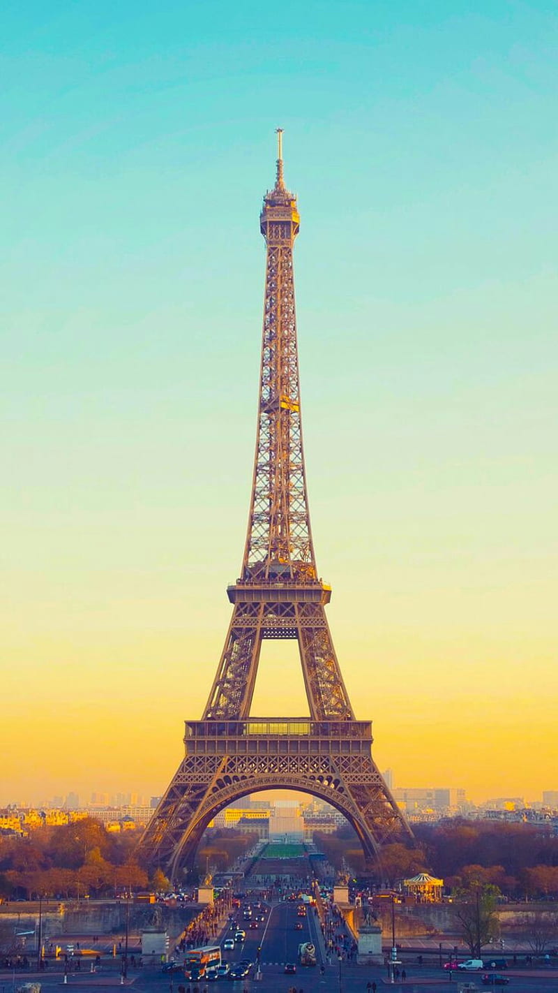 Atardecer en Paris, tower, black, white, HD phone wallpaper