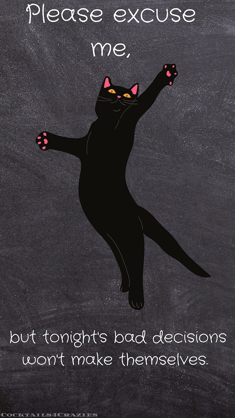 Excuse Me!, art, cats, humor, black cat, humorous, HD phone wallpaper