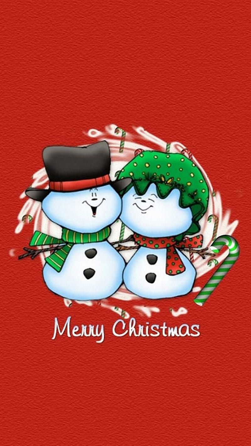 Merry Christmas, snowmen, HD phone wallpaper