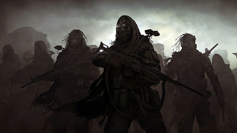 Future Soldiers, guns, weapons, apocalypse, nightvision, mercenaries, aftermath, scavengers, soldiers, HD wallpaper