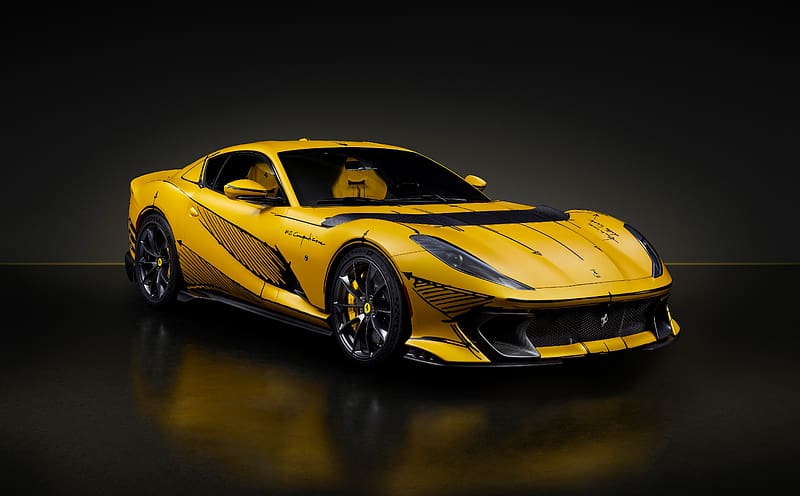 Ferrari 812 Competizione Tailor Made Sports Car Ultra, Motors, Supercars, Yellow, Design, Sketch, Ferrari, Made, sportscar, Competizione, Tailor, HD wallpaper