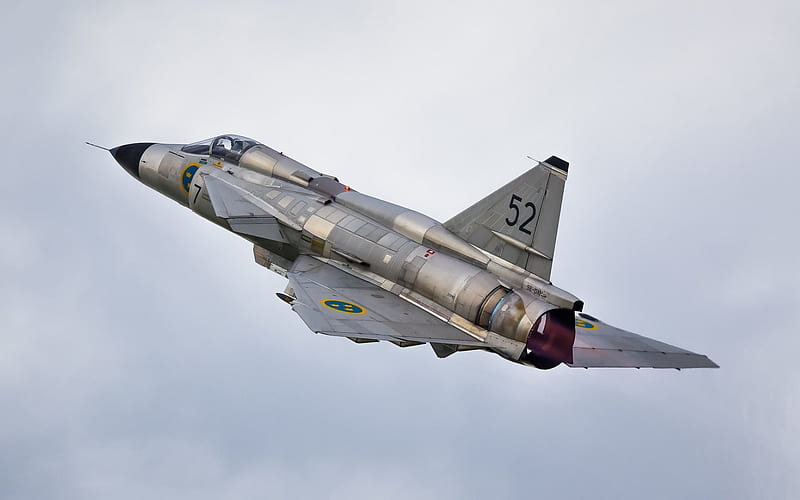 SAAB 37 Viggen, swedish fighter, Swedish military aircraft, Swedish Air Force, combat aircraft, HD wallpaper