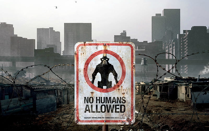 no humans, alien, go, warning, away, district, route, pot, santa, supreme, human, HD wallpaper
