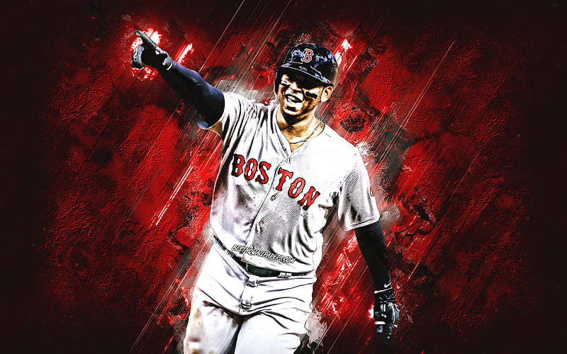 Rafael Devers, Boston Red Sox, MLB, Dominican baseball player, portrait, red  stone background, HD wallpaper