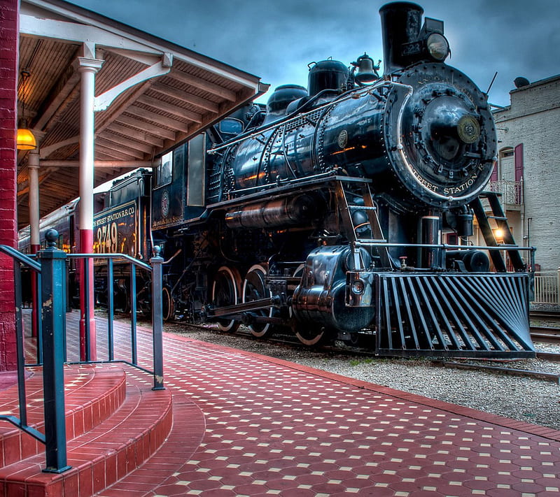 Steam Engine, new, old, station, stop, train, HD wallpaper