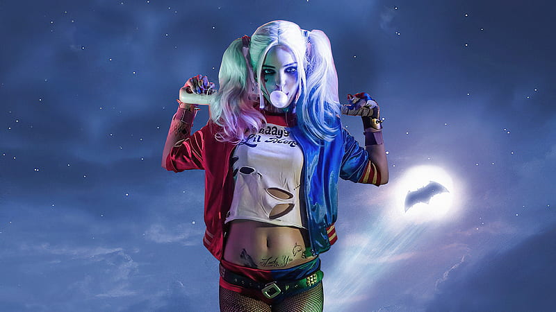 Harley Quinn Cosplaynew, harley-quinn, superheroes, cosplay, artstation, HD wallpaper