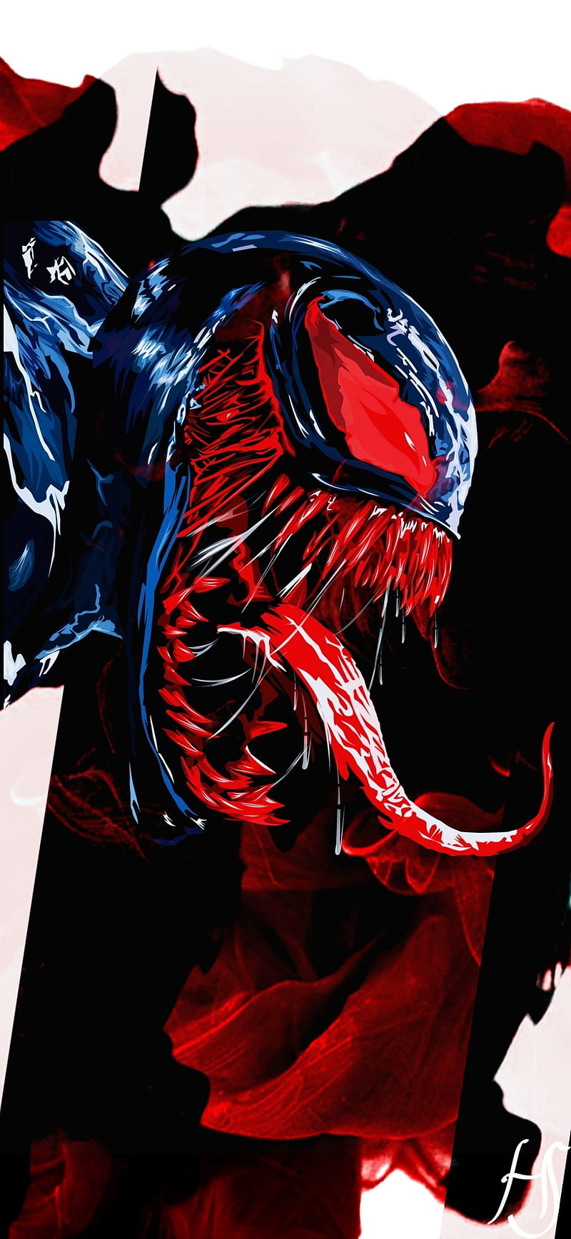 Venom Black Blue Fade Ghost Marvel Red Smoke White Wild Hd Phone Wallpaper Peakpx