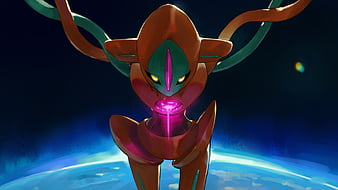 Rayquaza vs Deoxys, anime, battle, legendary, pokemon, space, HD wallpaper