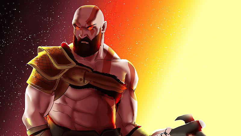 The Angry Kratos, kratos, god-of-war-4, god-of-war, games, ps-games, artwork, artist, digital-art, deviantart, artstation, HD wallpaper