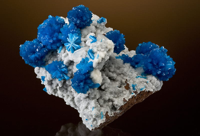 Cavansite & Stilbite, cavansite, mineral, crystal, stilbite, blue, HD wallpaper