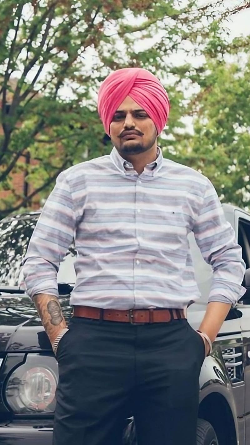 Sidhu Moose Wala , Car Background, indian rapper, pink turban, HD phone wallpaper
