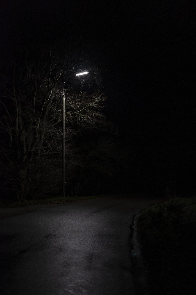 view of empty road under light post, HD phone wallpaper