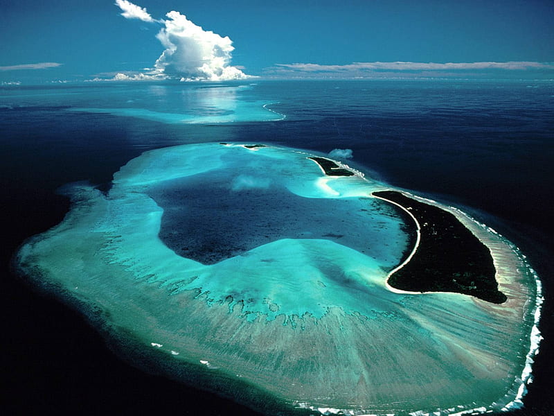 Kayangel Atoll Island Belau Palau Pacific, reef, ocean, coral, atoll, Micronesia, sea, lagoon, beach, Palau, sand, paradise, island, tropical, south pacific, blue, HD wallpaper