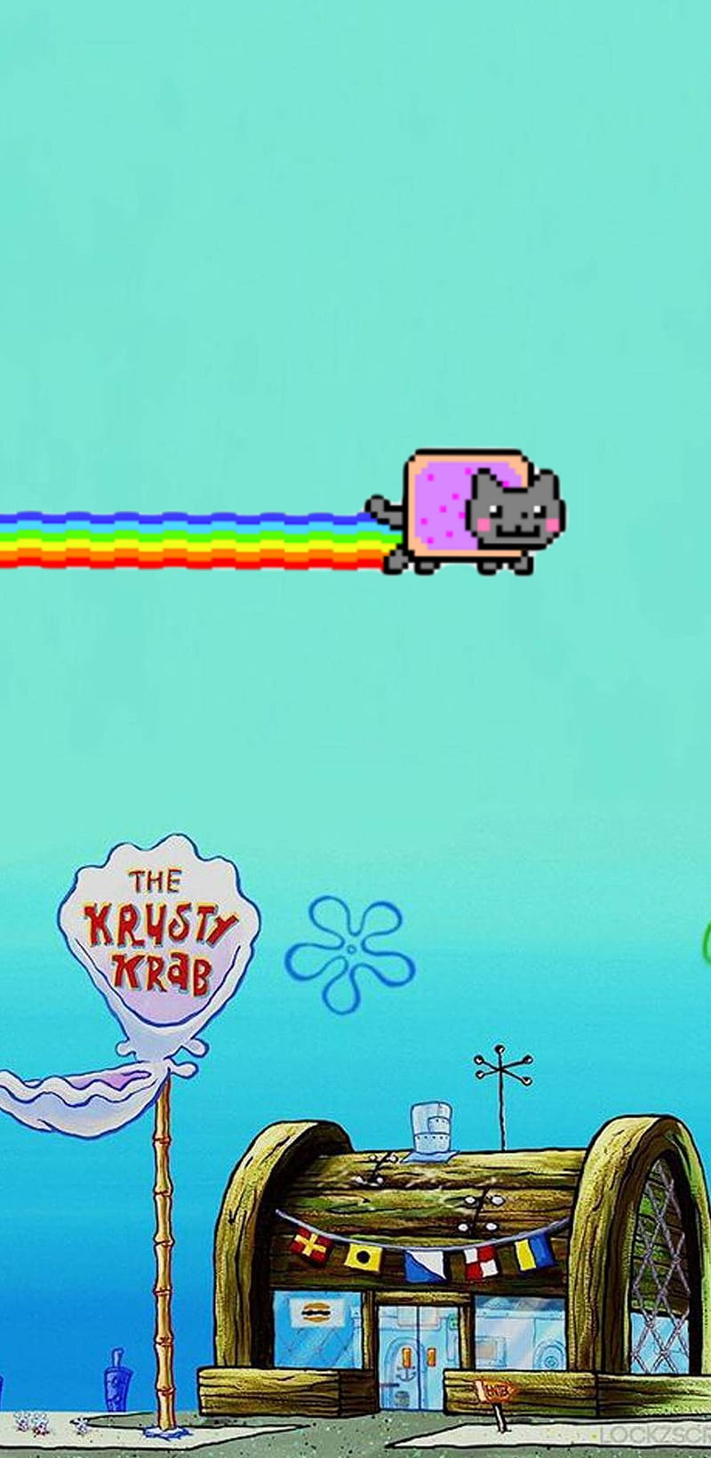 Nyan cat, krusty crab, HD phone wallpaper