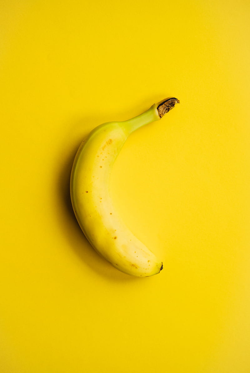 yellow banana fruit on yellow surface, HD phone wallpaper