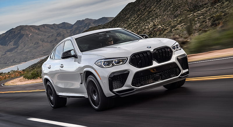 2020 BMW X6 M Competition (Color: Mineral White Metallic; US-Spec) - Front Three-Quarter , car, HD wallpaper