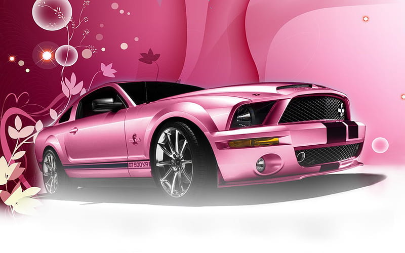 mustang, motor, pink, car, HD wallpaper