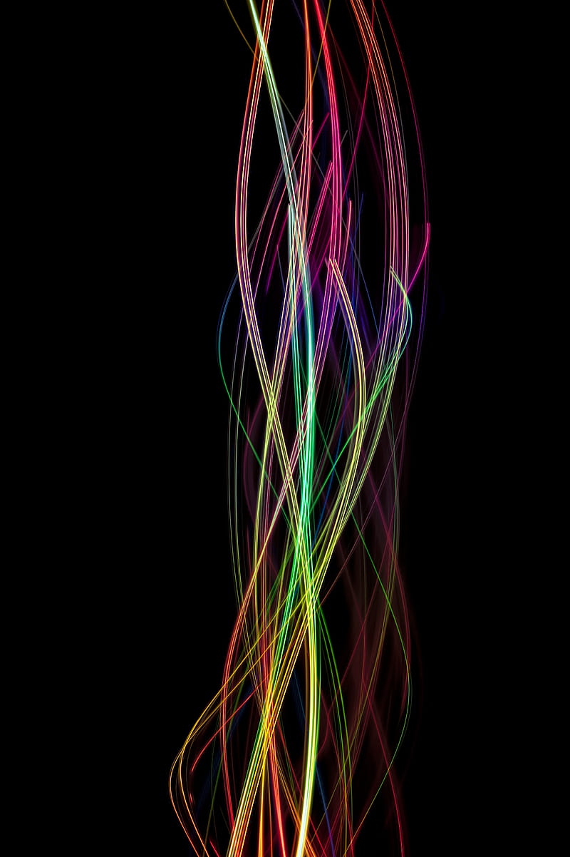 lines, wavy, multicolored, twisted, HD phone wallpaper