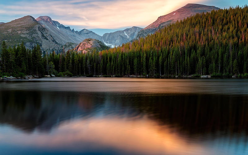 Bear Lake, sunset, Idaho, Utah, America, USA, HD wallpaper