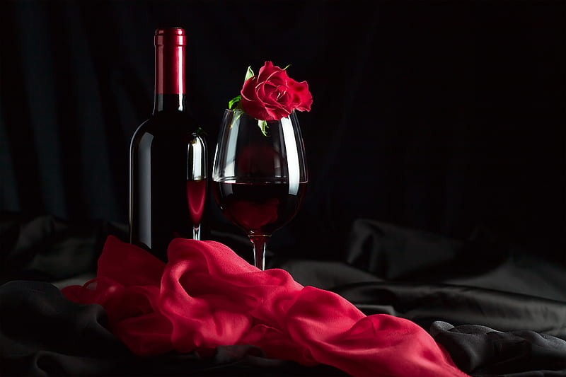 ️, Bottle, Red, Wine, Glass, HD wallpaper