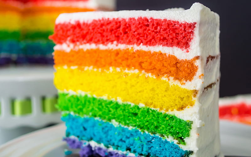Birtay cake, colorful cake, rainbow cake, sweets, pastries, happy birtay, HD wallpaper