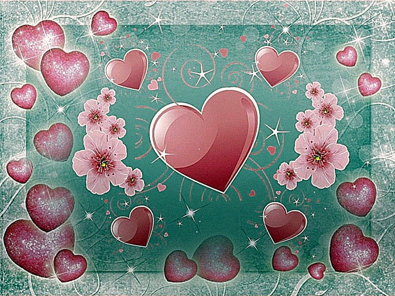 hearts of pink, pretty hearts, sweethearts, pink hearts, lovehearts, HD wallpaper