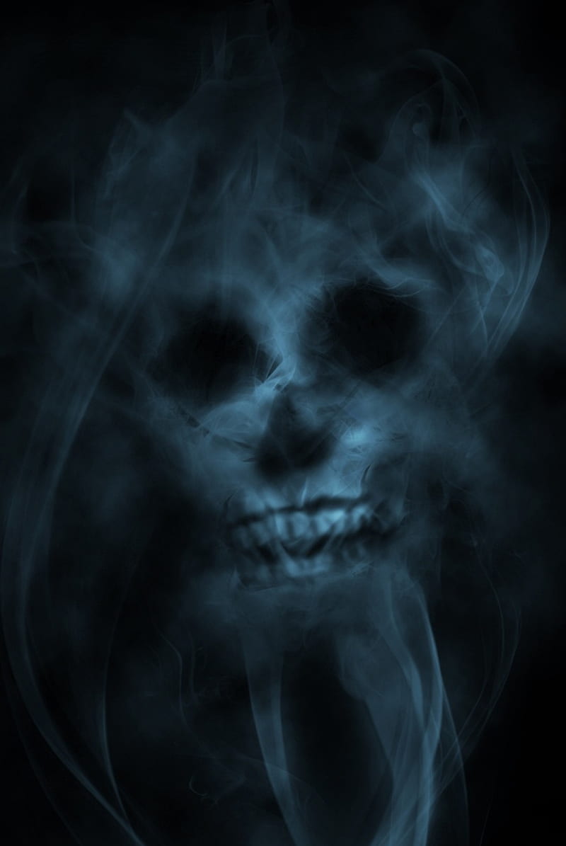 Smoke skull, fgd, HD phone wallpaper