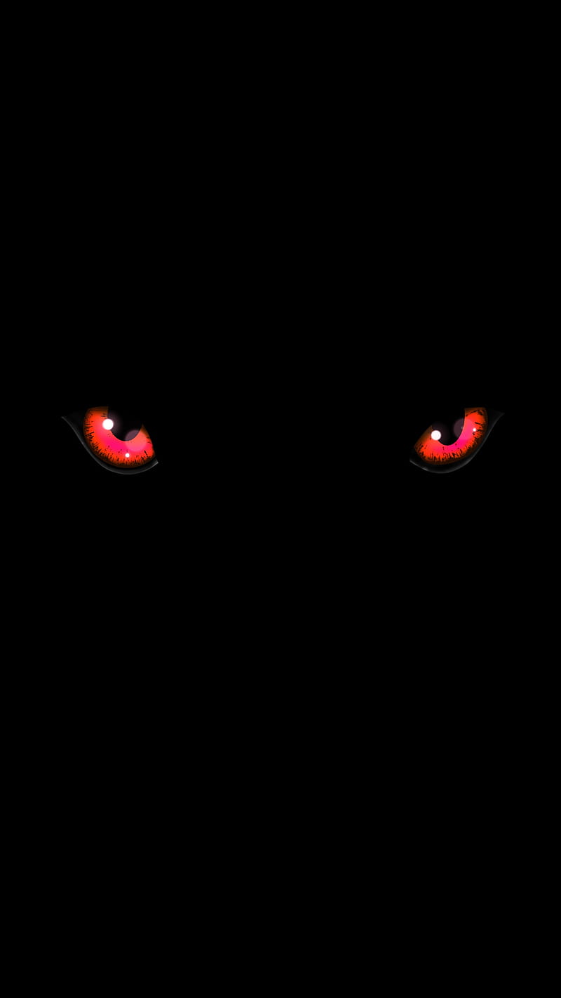 wild eye 2, black animal, eyes, face, panther, red, HD phone wallpaper