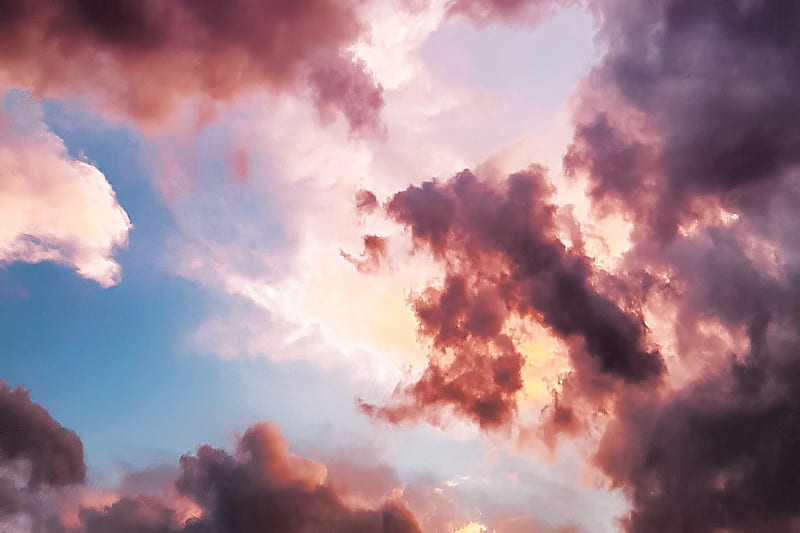 Red Clouds, clouds, nature, sky, HD wallpaper