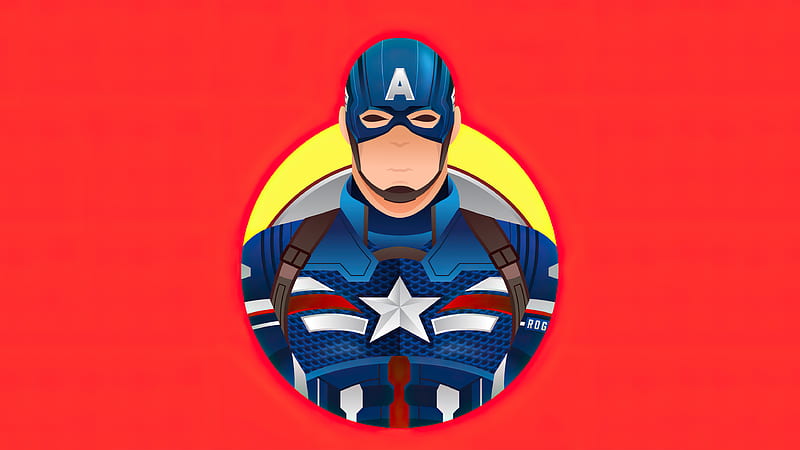 Captain America Red Minimalist, HD wallpaper