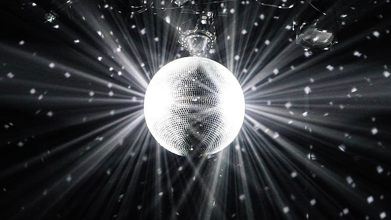 grayscale graphy of disco ball, HD wallpaper