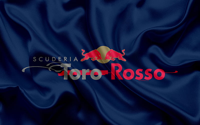 Scuderia Toro Rosso racing team, Formula 1, logo, F1, silk flag, motor sport, italian racing team, HD wallpaper