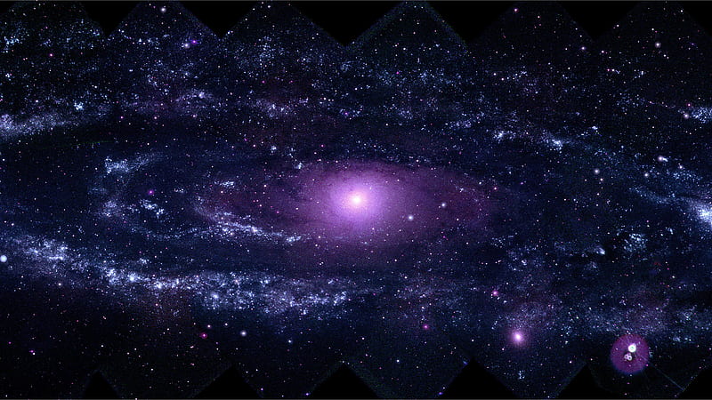 Incandescent Purple Galaxy On Black Sky Galaxy, HD wallpaper