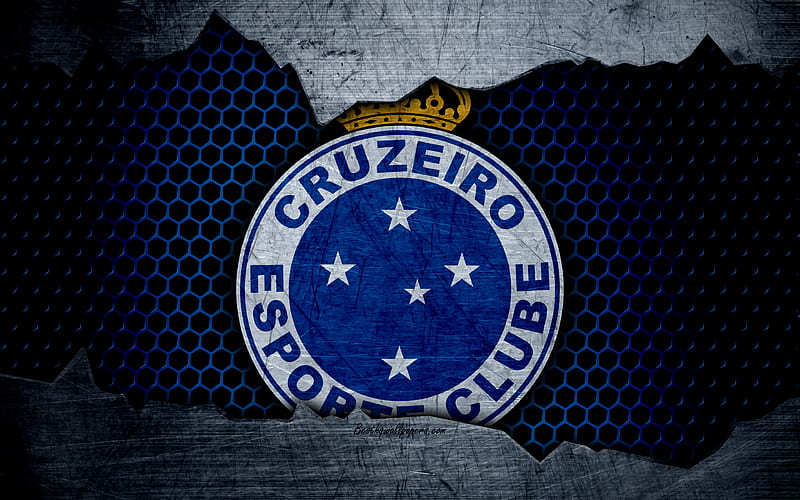 Cruzeiro Serie A, logo, grunge, Brazil, soccer, football club, metal texture, art, Cruzeiro FC, HD wallpaper