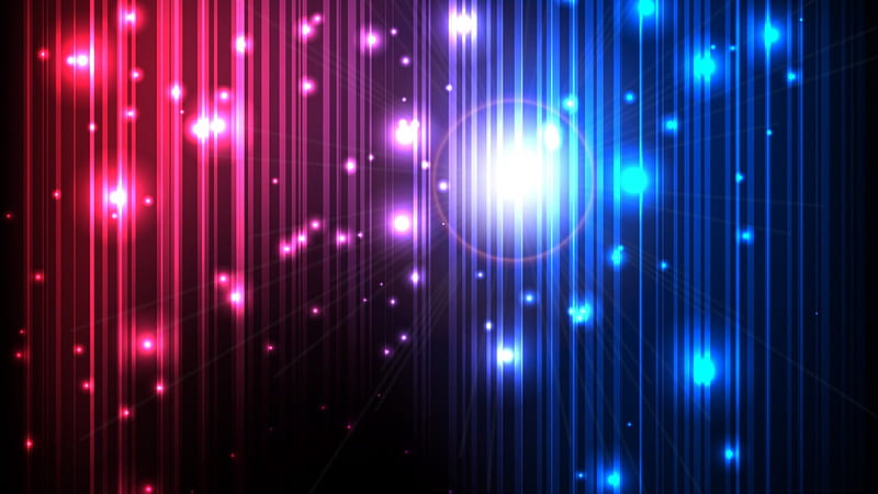 Magic Lights, multicolor, black background, graphics, abstract, lights, vector, HD wallpaper