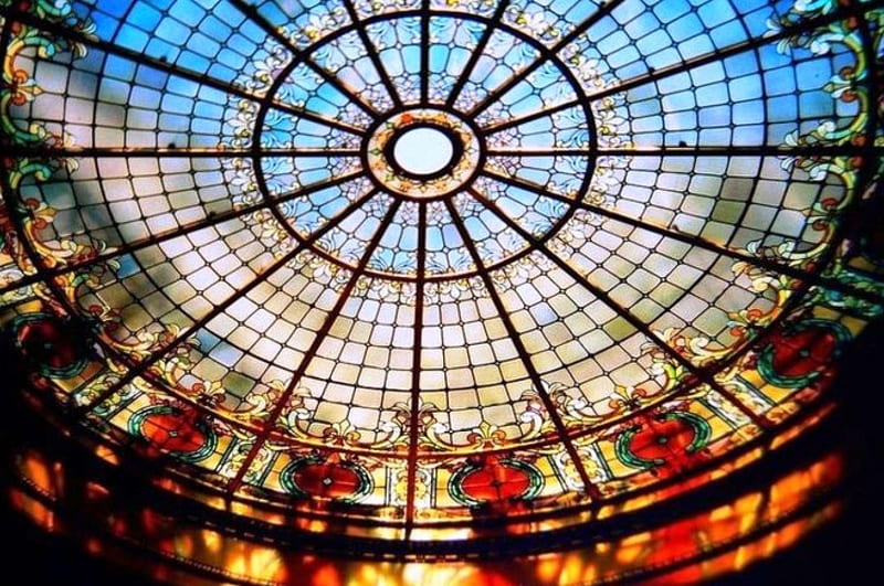 Glass Roof, cut, glass, stained, bonito, ceiling, HD wallpaper | Peakpx