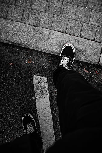 Sneakers, shoes, legs, asphalt, HD phone wallpaper | Peakpx