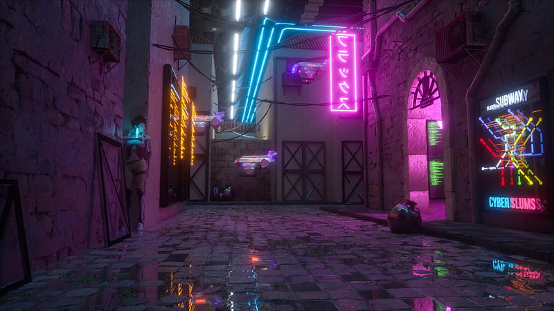 Cyberpunk 2077, cyber, neon, Futurism, futuristic, dark, night